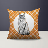 Maine Coon Cat Indoor/Outdoor Reversible Square Pillow