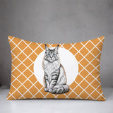 Maine Coon Cat Indoor/Outdoor Reversible Rectangular Pillow