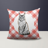 Maine Coon Cat Indoor/Outdoor Reversible Square Pillow