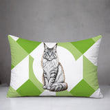 Maine Coon Cat Indoor/Outdoor Reversible Rectangular Pillow