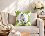 Maine Coon Cat Indoor/Outdoor Reversible Square Pillow