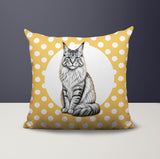 Maine Coon Cat Indoor/Outdoor Reversible Square Pillow