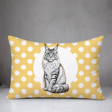 Maine Coon Cat Indoor/Outdoor Reversible Rectangular Pillow