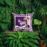 Malboro Zebra Print Reversible Indoor/Outdoor Square Pillow