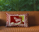 Malboro Zebra Print Reversible Indoor/Outdoor Rectangular Pillow