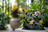 Mati Zebra Reversible Indoor/Outdoor Square Pillow