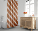 May Shower Curtain in Burnt Orange and White