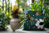 Maya Flower Reversible Indoor/Outdoor Square Pillow