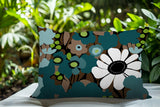 Maya Flower Reversible Indoor/Outdoor Square Pillow