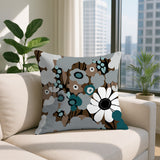 Maya Flower Reversible Indoor/Outdoor Square Pillow