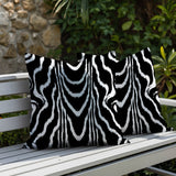 Meli Zebra Print Indoor/Outdoor Reversible Square Pillow