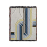 Merna Cotton Blend Blanket Throw in Blue, full view