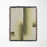 Merna Cotton Blend Blanket Throw in Chartreuse, full view