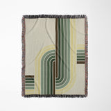 Merna Cotton Blend Blanket Throw in Green, full view