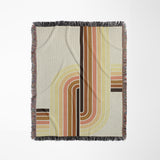 Merna Cotton Blend Blanket Throw in Orange, full view