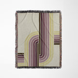 Merna Cotton Blend Blanket Throw in Purple, full view