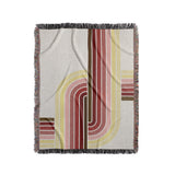 Merna Cotton Blend Blanket Throw in Red, full view