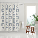 Mette Reverse Geometric and Abstract Shower Curtain in Gray
