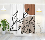 Mia Leaf Floral and Abstract Shower Curtain