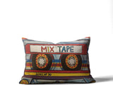 Mix Cassette Tape Faux Linen Lumber Pillow