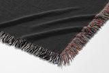 Mossi African Mask 100% Cotton Blanket in Black and Beige, side view
