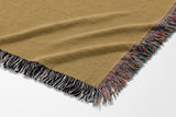 Mossi African Mask 100% Cotton Blanket in Gold and Beige, side view