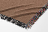 Mossi African Mask 100% Cotton Blanket in Rust and Beige, side view