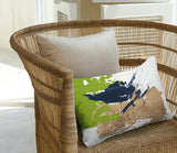 Muya Abstract Outdoor Reversible Throw Rectangular Pillow