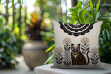 Nara Tiger Reversible Indoor/Outdoor Square Pillow in Beige - Size 20x20