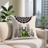 Nara Tiger Reversible Indoor/Outdoor Square Pillow in Chartreuse - Size 20x20