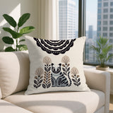 Nara Tiger Reversible Indoor/Outdoor Square Pillow in Gray - Size 20x20