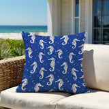 Barnon Seahorse Square Indoor/Outdoor Throw Pillow