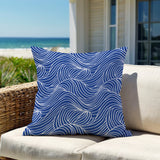 Foxlane Ocean Waves Square Indoor/Outdoor Throw Pillow
