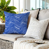 Foxlane Ocean Waves Square Indoor/Outdoor Throw Pillow