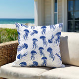 Octavian Jellyfish Square Indoor/Outdoor Throw Pillow