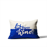 Stevenson But First Lumbar Indoor/Outdoor Throw Pillow