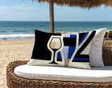 Winefield Wine Bottle Lumbar Indoor/Outdoor Throw Pillow