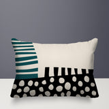 Nea Abstract Reversible Indoor/Outdoor Rectangular Pillow
