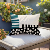 Nea Abstract Reversible Indoor/Outdoor Rectangular Pillow