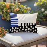 Nea Abstract Reversible Indoor/Outdoor Rectangular Pillow