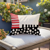 Nea Abstract Reversible Indoor/Outdoor Rectangular Pillow