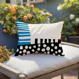 Nea Abstract Reversible Indoor/Outdoor Rectangular Pillow