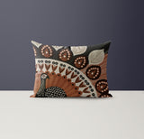 Nica Microsuede Rectangular Pillow in Brown/Gray/Beige - Size 20x14