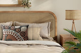 Nica Microsuede Rectangular Pillow in Brown/Gray/Beige - Size 20x14