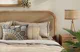 Nica Microsuede Rectangular Pillow in Gray/Ochre/Beige - Size 20x14