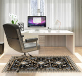 Nimo low pile chair mat in Black
