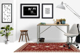 Nimo low pile chair mat in Red