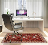 Nimo low pile chair mat in Red