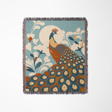 Nivo Peacock Cotton Blend Blanket Throw in Burnt Orange, full view