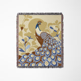 Nivo Peacock Cotton Blend Blanket Throw in Rust Brown, full view